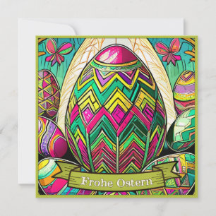 Ostermotiv farbiger Cartoon mit Ostereier 50085