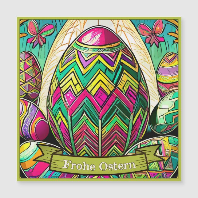 Ostermotiv farbiger Cartoon mit Ostereier 50085 (Front)