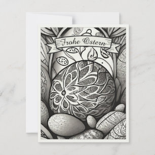 Ostermotiv monochrome Cartoon mit Ostereier 97330