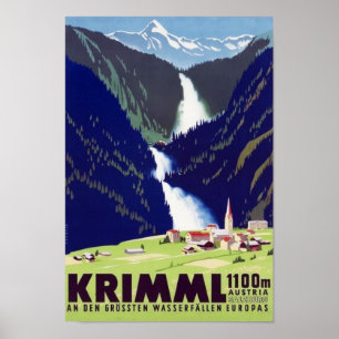 " Österreich: 2021/heute - Krimmler Wasserfälle Poster