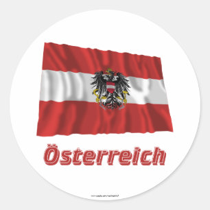 Österreich Fliegende Dienstflagge, deutscher Name Classic Round Sticker