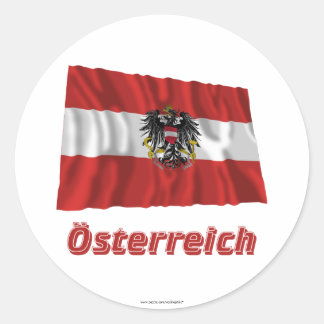 Österreich Fliegende Dienstflagge, deutscher Name Classic Round Sticker