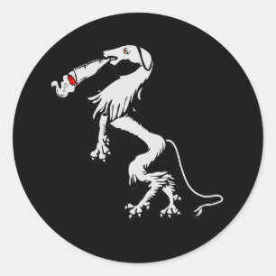 Österreich Steiermark Rauchender Panther   Classic Round Sticker