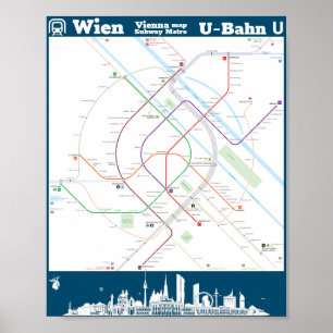 " Österreich: Wien U-Bahn SUBWAYmap ... Poster