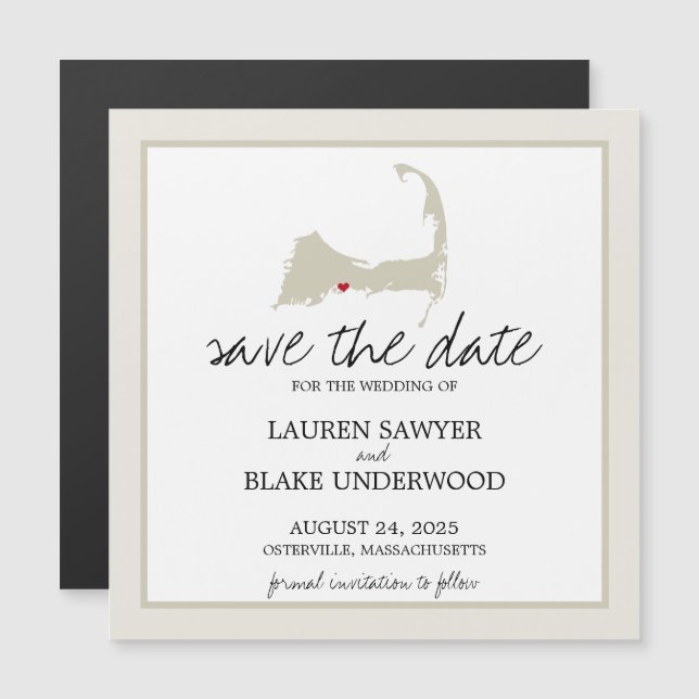 Osterville Cape Cod Wedding Save the Date Magnetic Invitation (Front/Back)