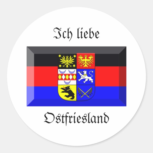 Ostfriesland Flag Gem Classic Round Sticker (Front)