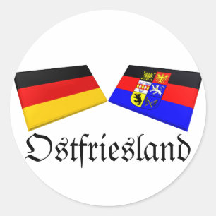 Ostfriesland, Germany Flag Tiles Classic Round Sticker