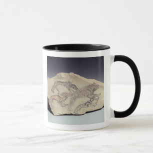 Ostracon depicting a dog chasing a hyena (limeston mug