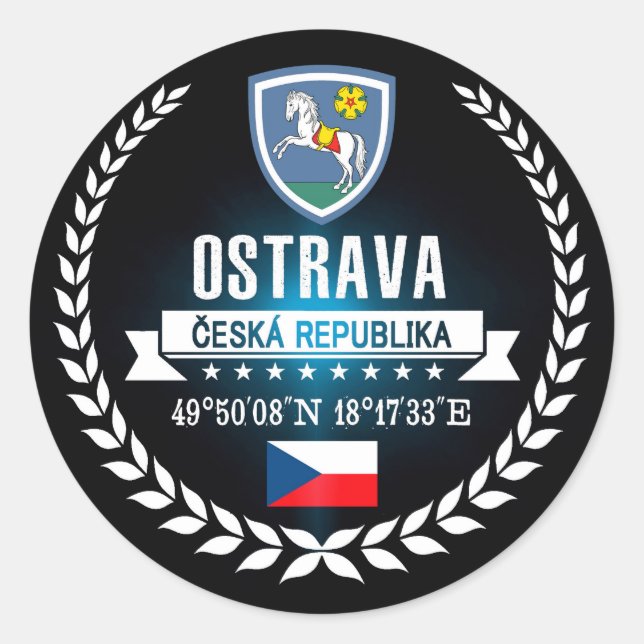 Ostrava Classic Round Sticker (Front)