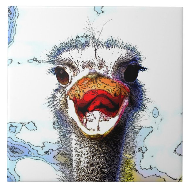 Ostrich20150701 Ceramic Tile (Front)