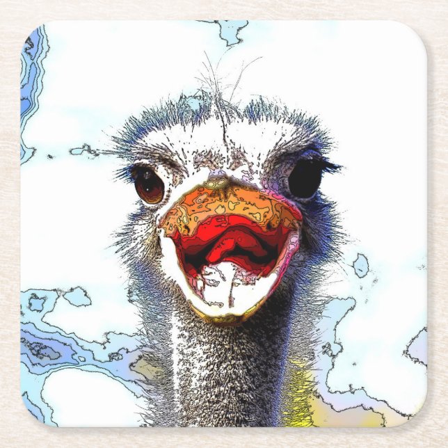 Ostrich20150701 Square Paper Coaster (Front)