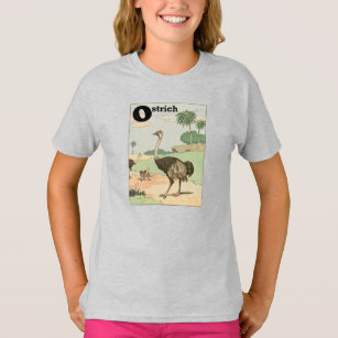 Ostrich Alphabet Letter T-Shirt