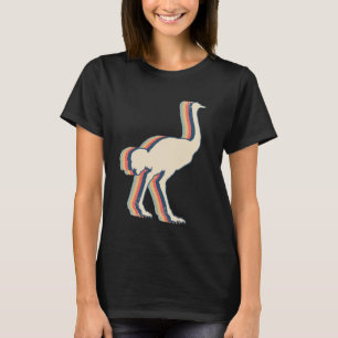 Ostrich Animal Retro Line Art T-Shirt
