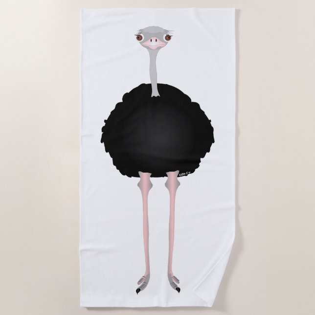 Ostrich Beach Towel (Front)