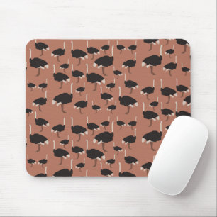 Ostrich Bird Illustration Pattern Mouse Pad