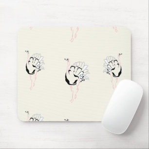 ostrich bird on brown mouse pad