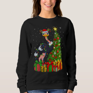 Ostrich Bird   Xmas Holiday Santa Ostrich Christma Sweatshirt