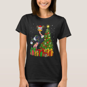 Ostrich Bird Xmas Holiday Santa Ostrich Christma T-Shirt