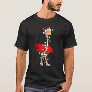 Ostrich Bird Xmas Lighting Santa Costume Ostrich C T-Shirt