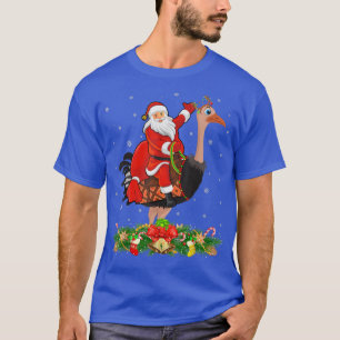 Ostrich Bird Xmas Matching Santa Riding Ostrich Ch T-Shirt