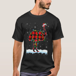 Ostrich Christmas Santa Hat Cute Animals Xmas Lig T-Shirt