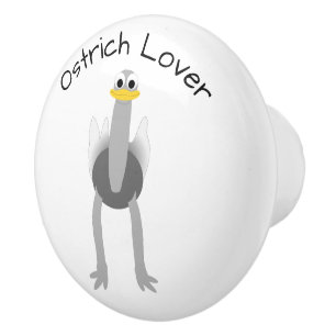 Ostrich Design Personalised Ceramic Knob