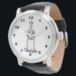 Ostrich Design Personalised Watch<br><div class="desc">Wrist watch ostrich design. You can customise this watch with any text of your choice. Should you require any help with customising then contact us through the message link on this page. Ostrich design personalised wrist watch.</div>