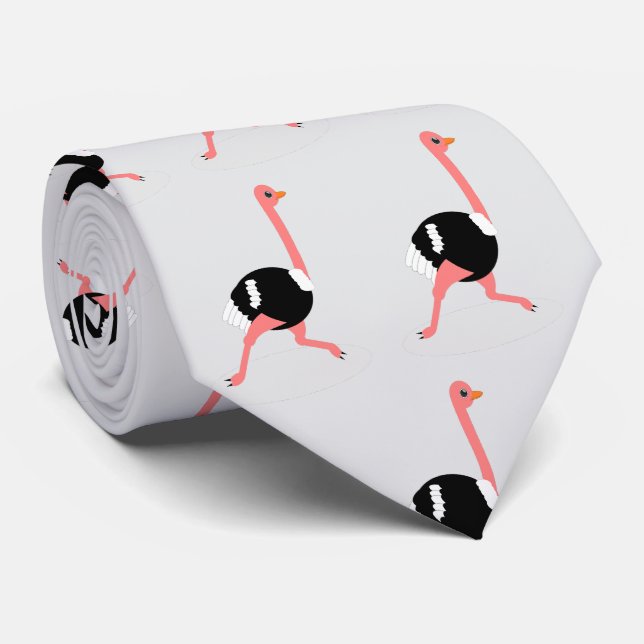 Ostrich Design Tie (Rolled)