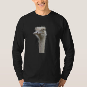 Ostrich Face With Goofy Expression Bird Watching T-Shirt