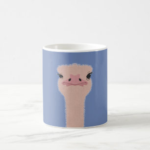 Ostrich funny face coffee mug