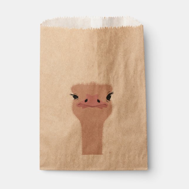 Ostrich funny face favour bag (Front)