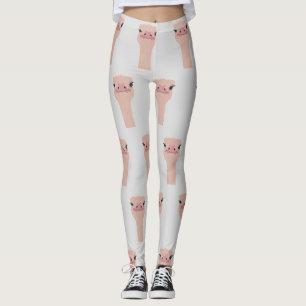 Ostrich funny face leggings