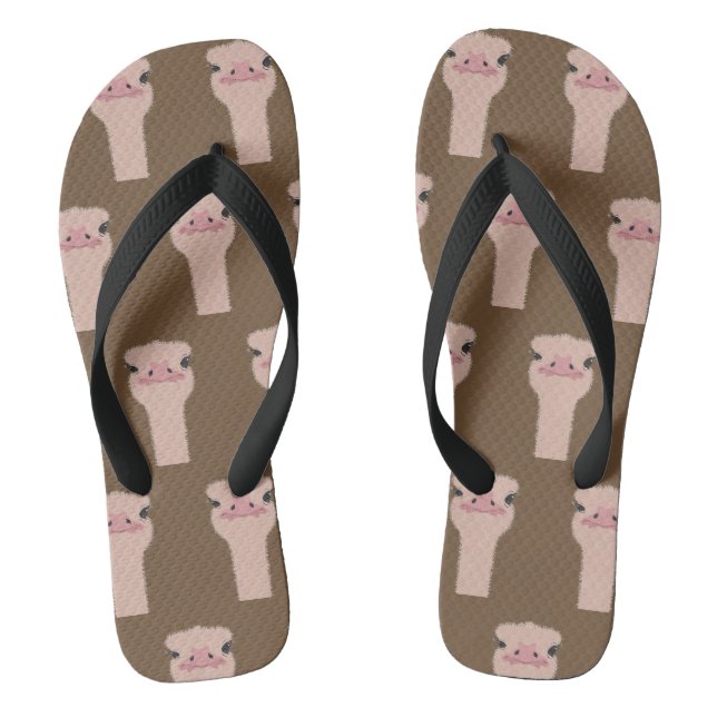 Ostrich funny face thongs (Footbed)