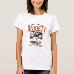 Ostrich Head In Sand Anxiety Funny Vintage T-Shirt