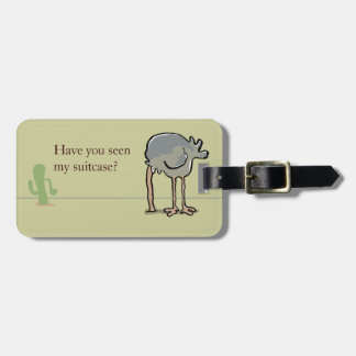 ostrich hiding luggage tag