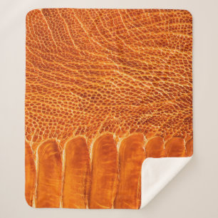 Ostrich leather texture sherpa blanket
