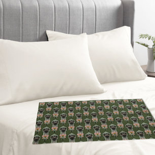 Ostrich Pink  Flowers Olive Green Art Deco  Pillowcase