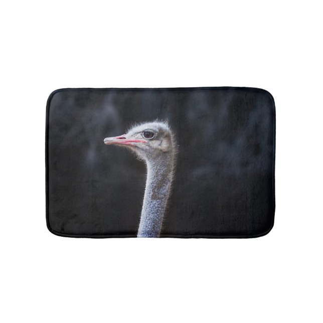 ostrich portrait     bath mat (Front)