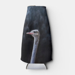 ostrich portrait bottle cooler
