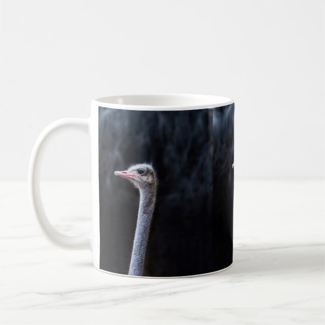 ostrich portrait coffee mug (Left)