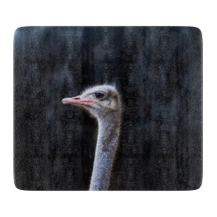 ostrich portrait cutting board