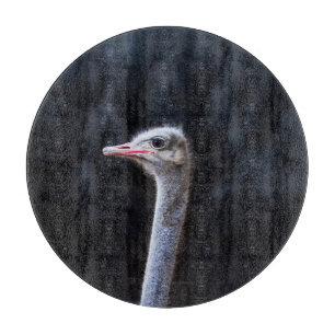 ostrich portrait     cutting board