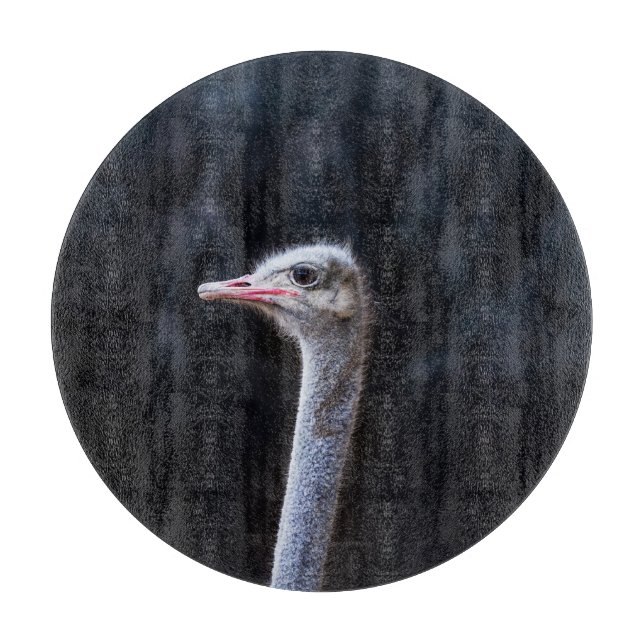 ostrich portrait     cutting board (Front)