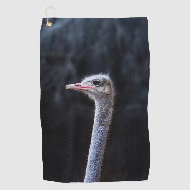 ostrich portrait    golf towel (Front)