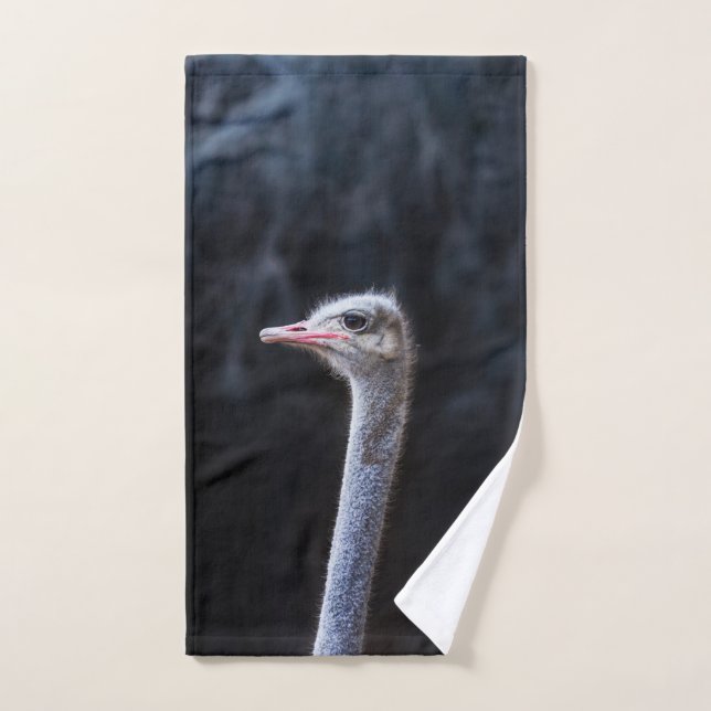 ostrich portrait  hand towel (Hand Towel)