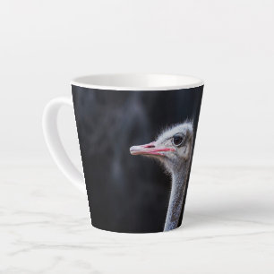 ostrich portrait    latte mug