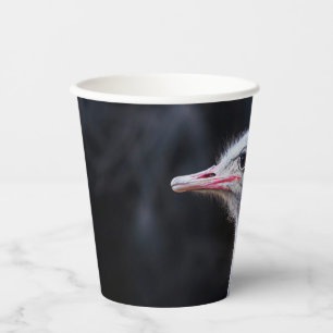 ostrich portrait paper cups