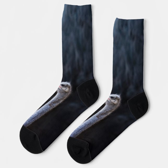 ostrich portrait    socks (Left)