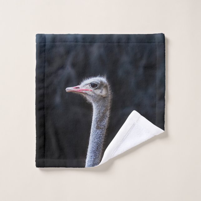 ostrich portrait    wash cloth (Wash Cloth)