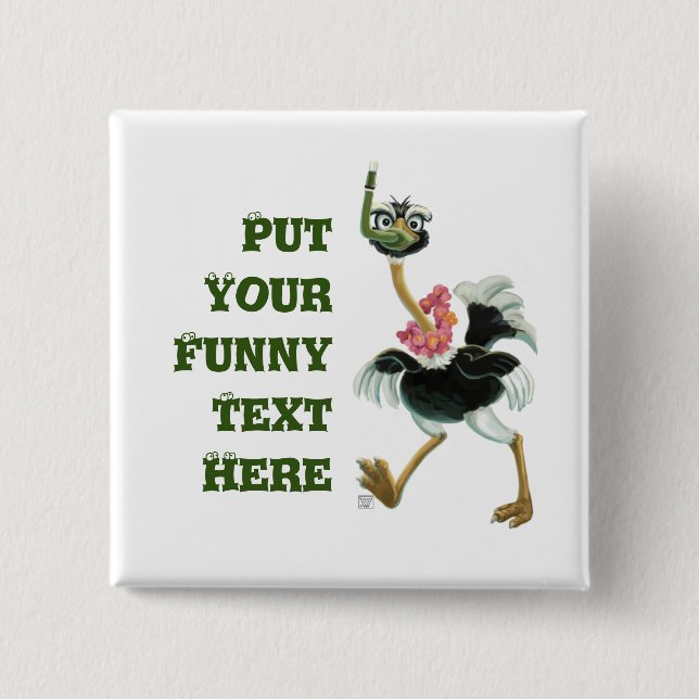 Ostrich Race in the Swamp 15 Cm Square Badge (Front)